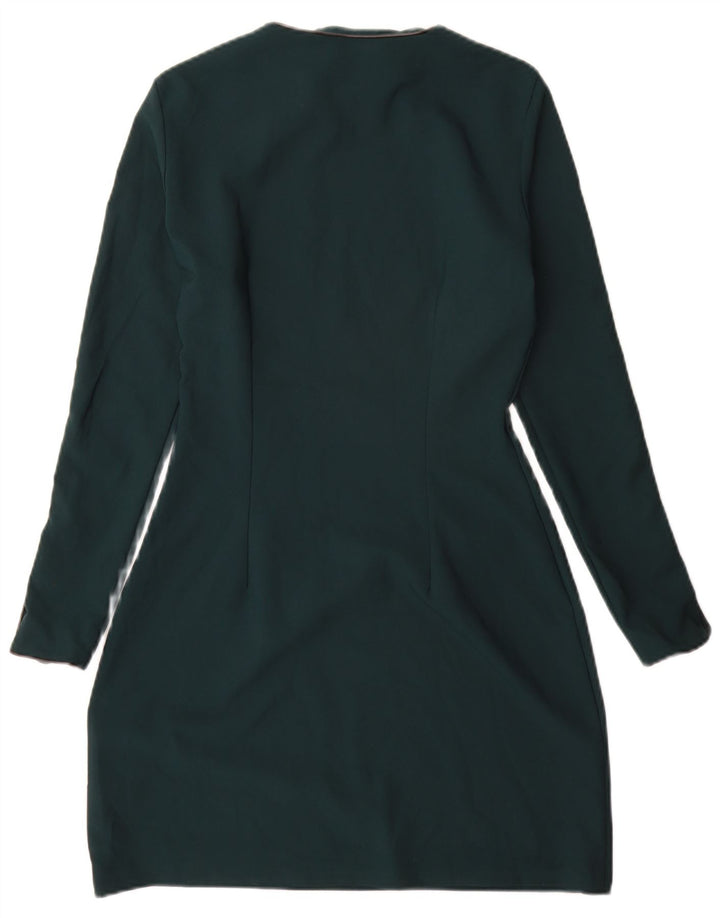 Zara Robe fourreau à manches longues pour femme UK 10 Petit Vert Polyester