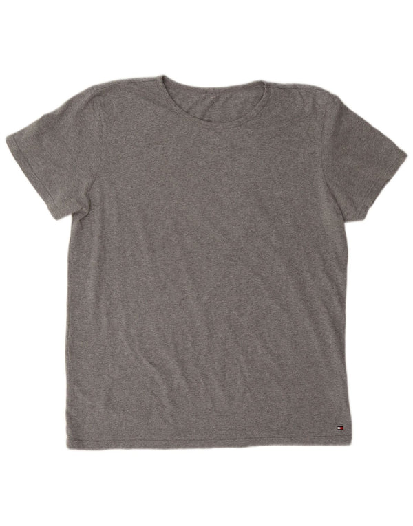 Tommy Hilfiger T-Shirt Femme Top UK 18 XL Gris Coton