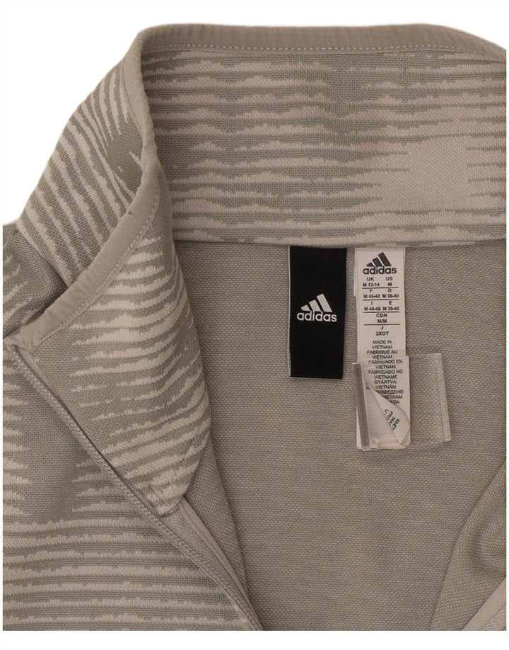 ADIDAS Veste de survêtement pour femme UK 12/14 Polyester rayé gris moyen