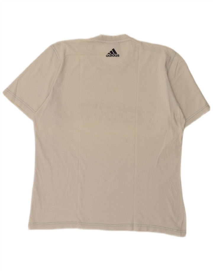 Adidas T-shirt graphique pour homme en coton blanc moyen