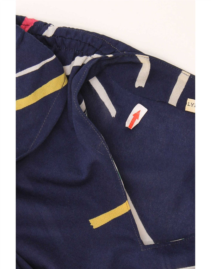 Robe trapèze femme vintage IT 42 Polyester rayé bleu marine moyen
