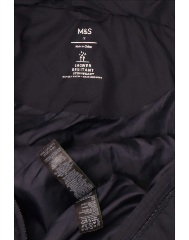 Marks & Spencer Veste rembourrée à capuche pour femme UK 12 Bleu marine moyen