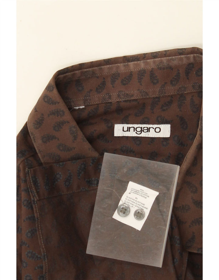 UNGARO Chemise Homme Large Marron Paisley Coton