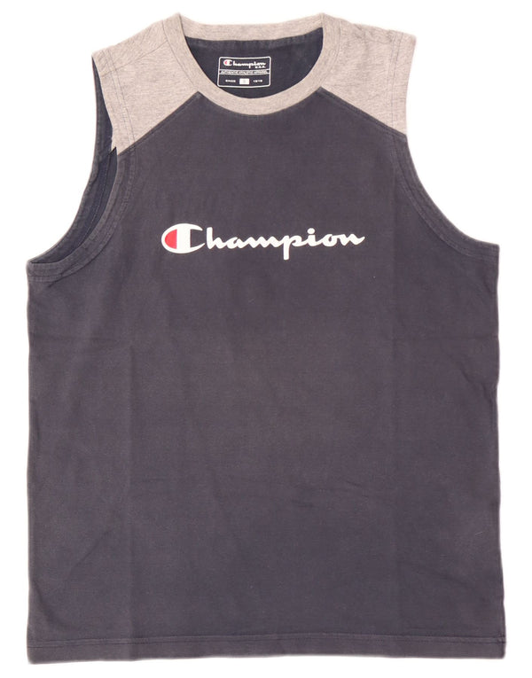 Champion Débardeur Graphique Homme Petit Bleu Marine Colorblock Coton