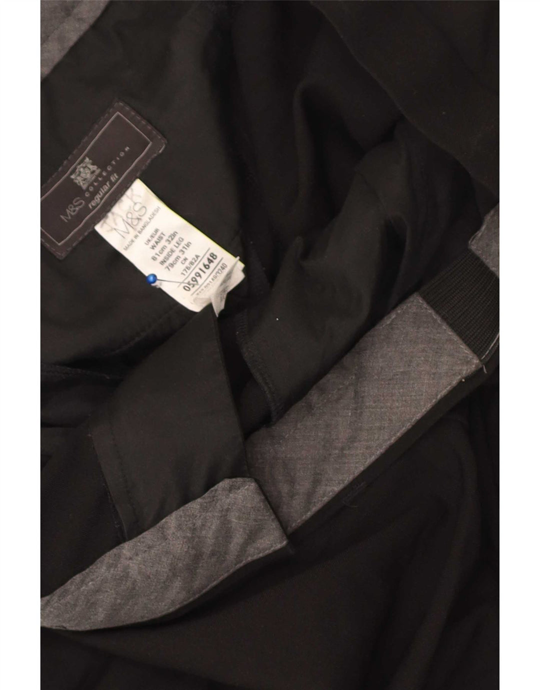 Marks & Spencer Pantalon de costume droit coupe droite pour homme W32 L31 Noir
