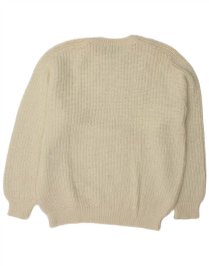 Benetton Pull Col Bateau XL Homme Blanc Cassé
