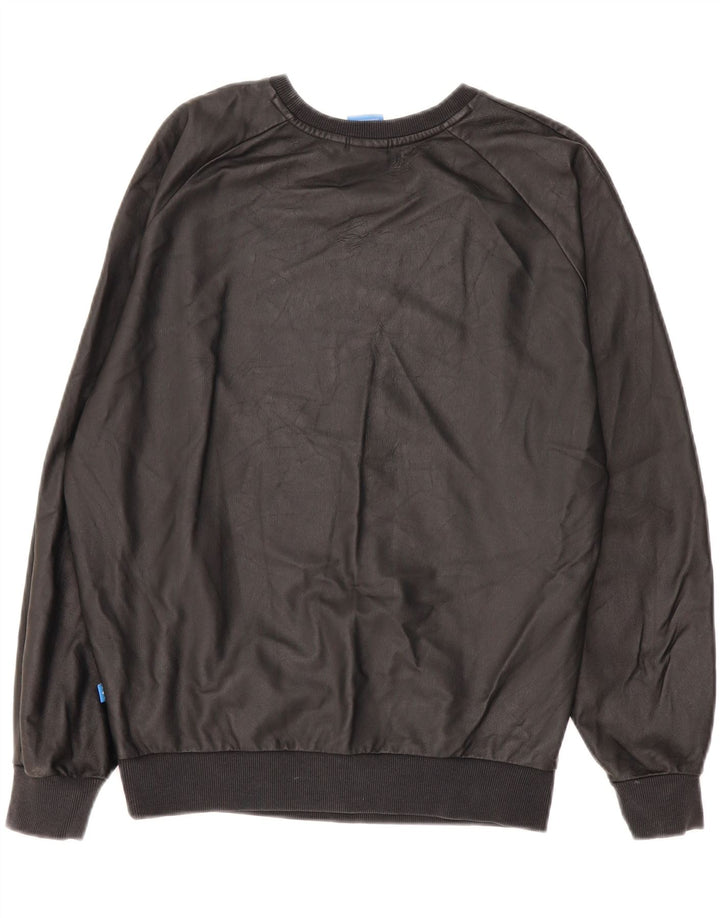 Adidas Sweat-shirt surdimensionné graphique pour femme UK 8 Petit Noir