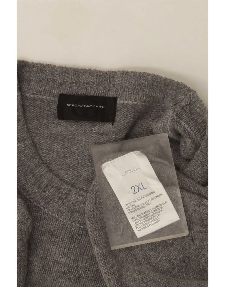 Sergio Tacchini Pull à col rond pour homme 2XL Gris Laine