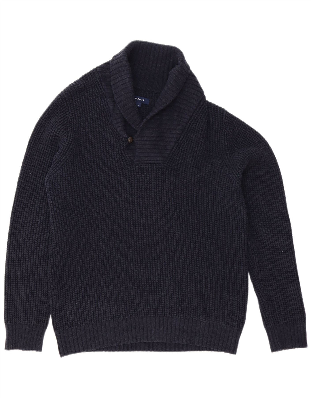 Gant Pull col châle homme bleu marine moyen coton