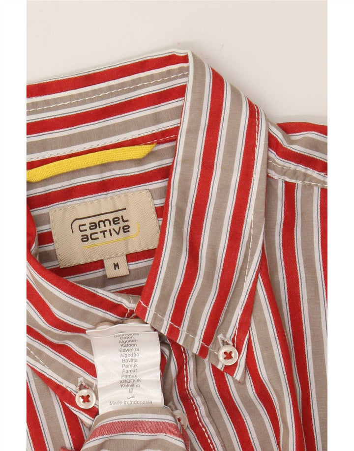 Chemise à Manches Courtes Homme Camel Active Coton Rayé Rouge Moyen