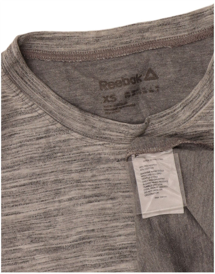 Reebok Femme Top Manches Longues UK 6 XS Gris Moucheté Polyester