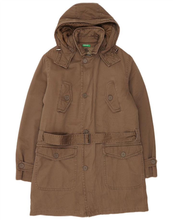 BENETTON Veste Parka à Capuche Homme IT 48 Marron Moyen Polyester