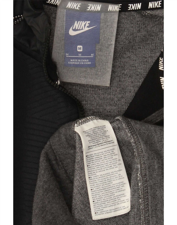 Nike Sweat à capuche zippé en coton color block gris moyen pour homme