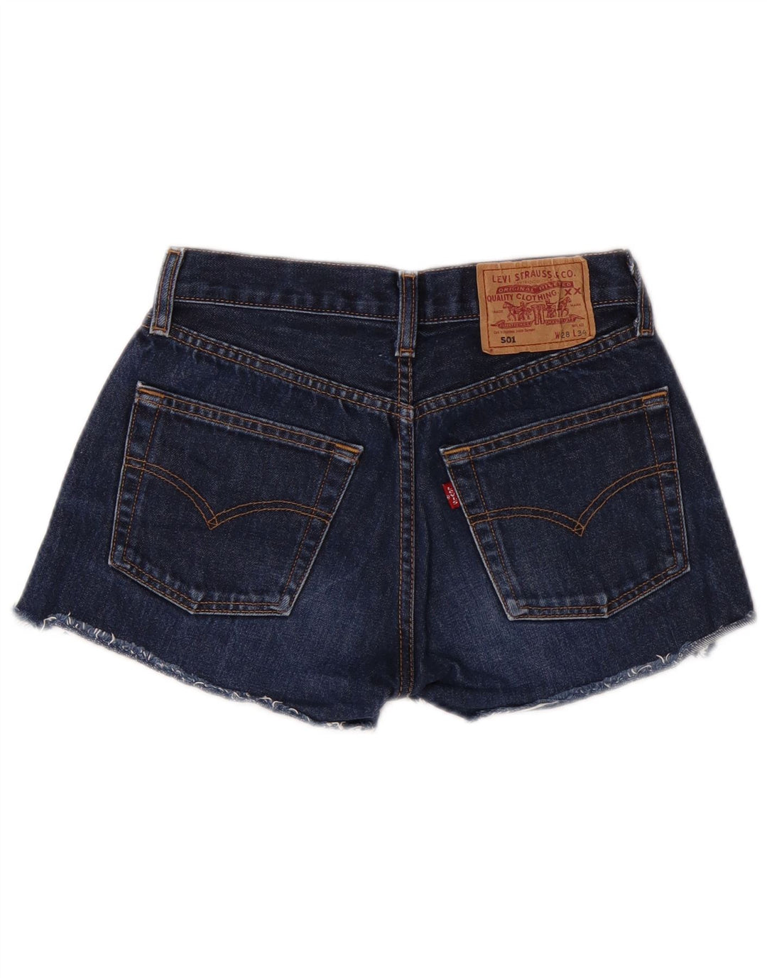 Levi's Short en Jean 501 Femme W28 Bleu Moyen Coton Classique