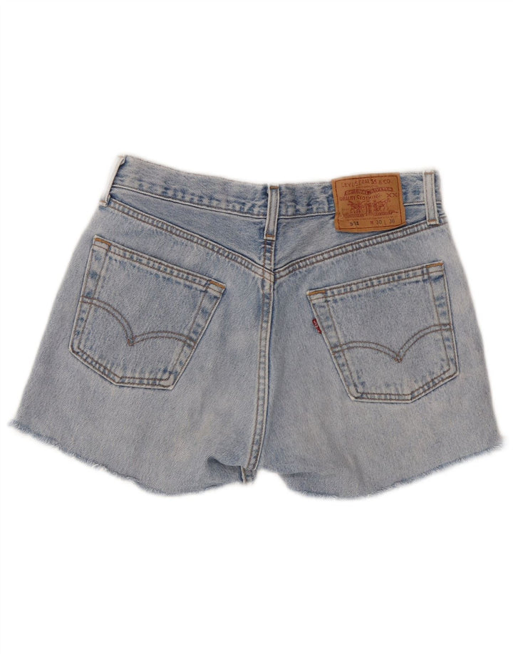 Levi's Short en Jean Taille Haute 501 Femme Bleu Moyen W30