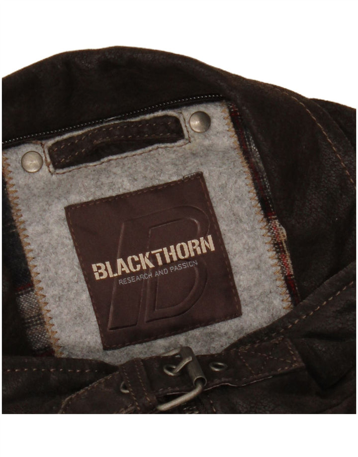 Veste en cuir homme Blackthorn IT 48 cuir marron moyen
