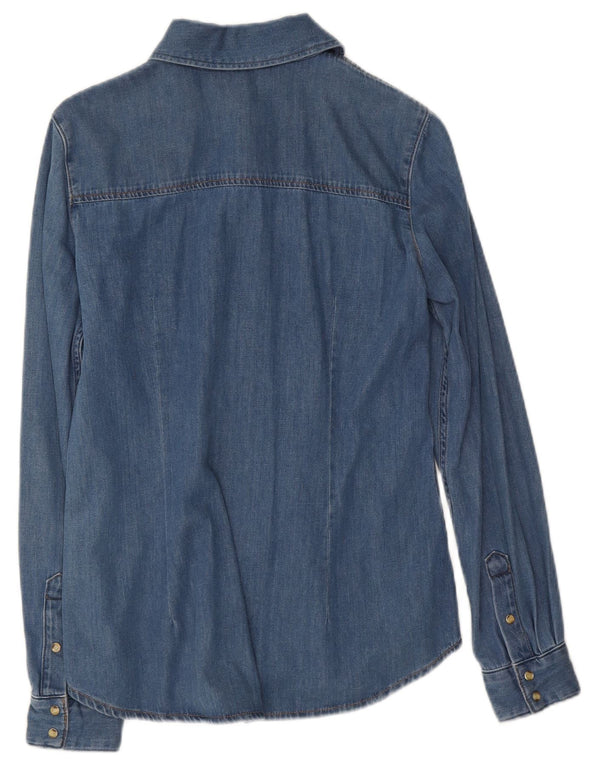 Massimo Dutti Chemise en jean pour femme UK 10 Small Bleu