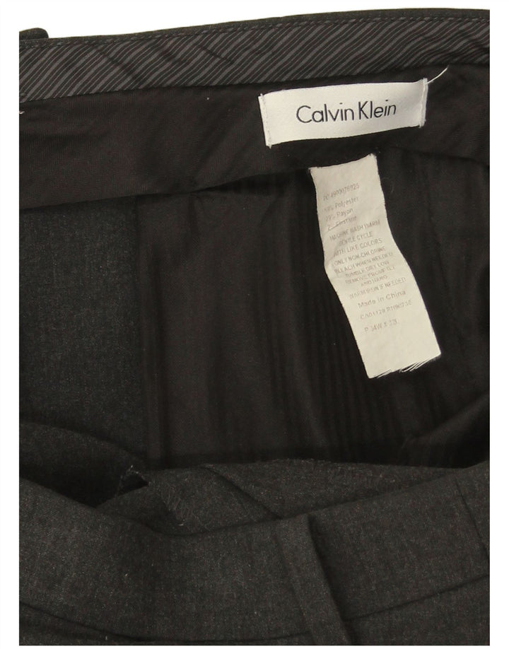 Calvin Klein Pantalon de costume droit pour homme W34 L29 Gris Polyester