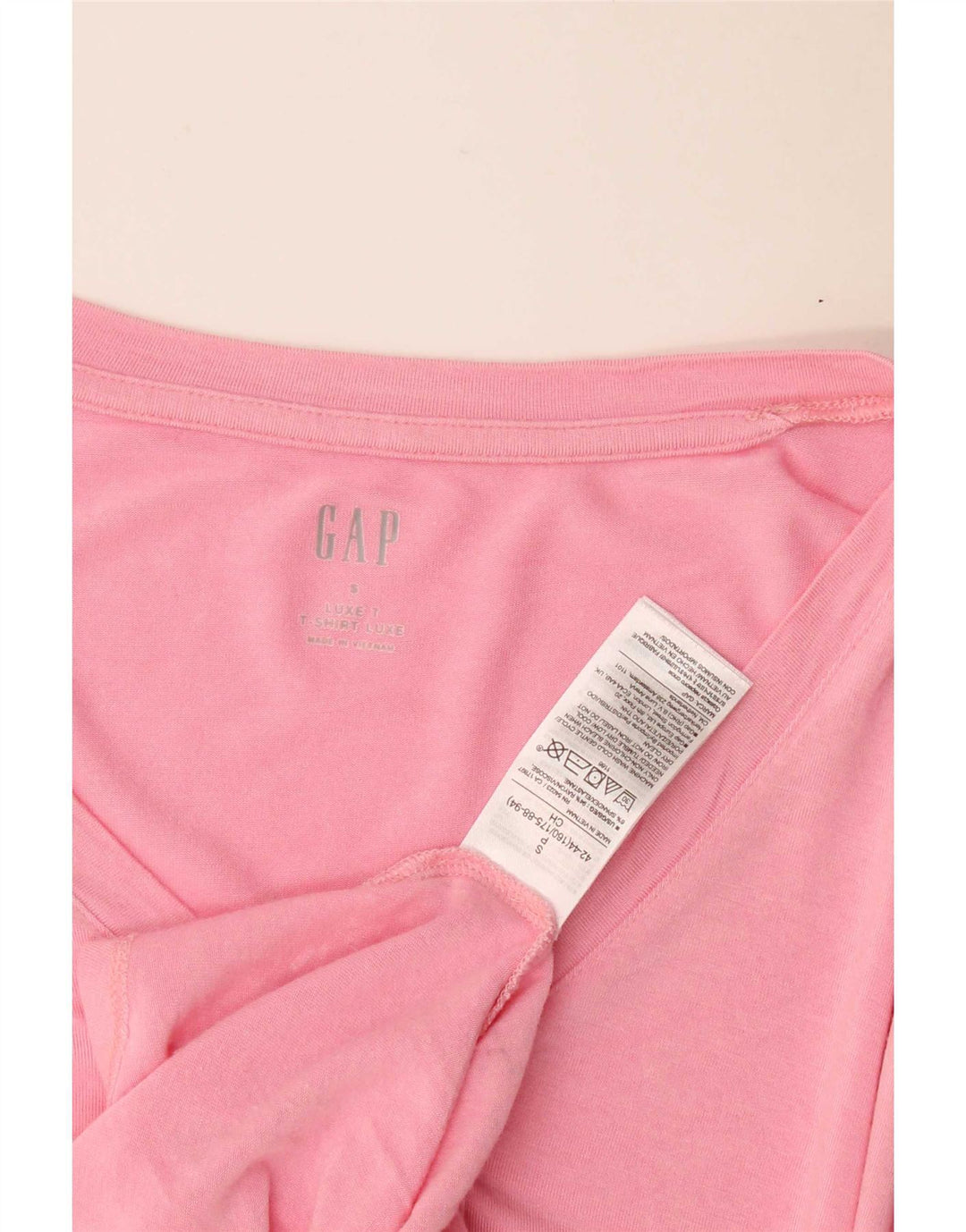 Gap T-Shirt Femme Top UK 10 Petite Rayonne Rose
