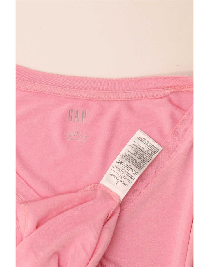 Gap T-Shirt Femme Top UK 10 Petite Rayonne Rose