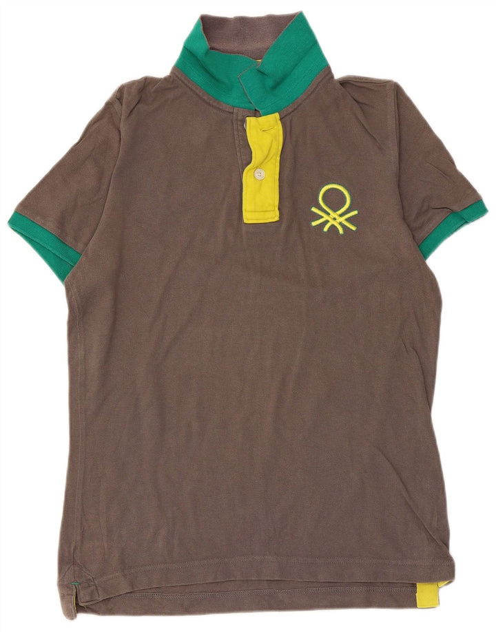 BENETTON Polo Homme Gris Moyen Coton