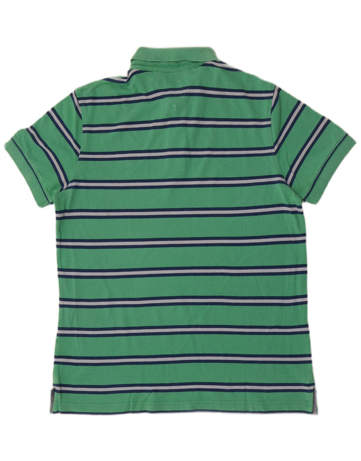 Tommy Hilfiger Polo sur mesure pour homme à rayures vertes moyennes