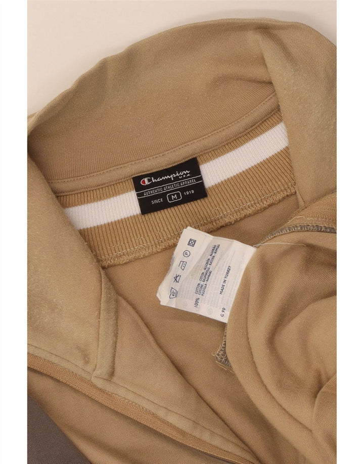 Champion Sweat-shirt à col zippé pour femme UK 14 Beige moyen Colourblock