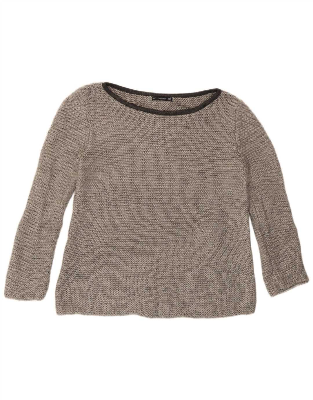 Zara Pull col bateau pour femme UK 14 Gris moyen