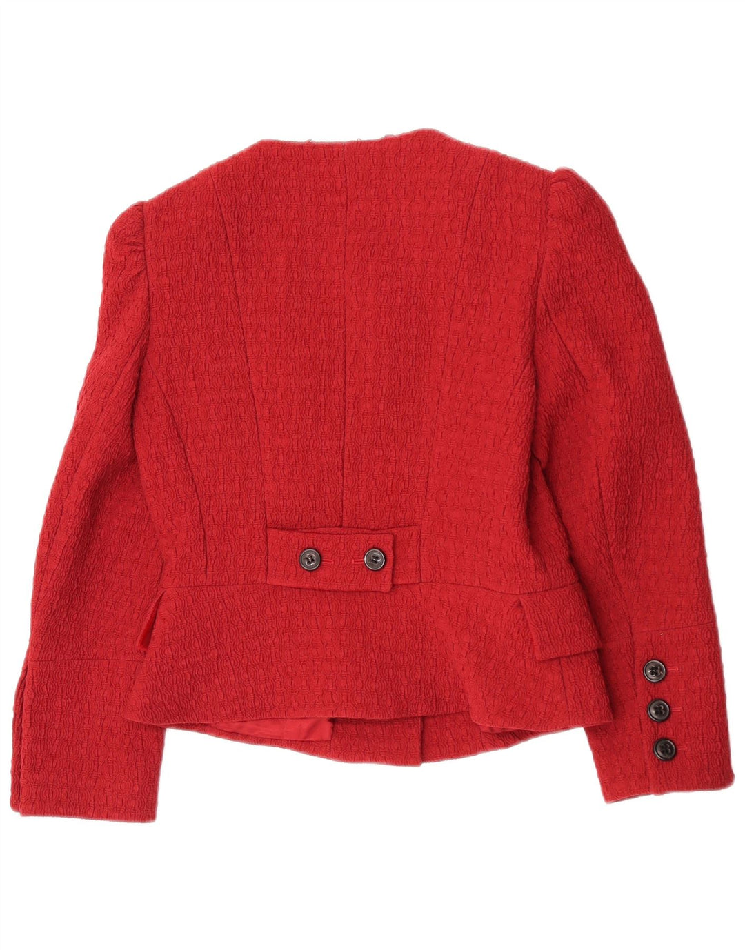 Karen Millen Veste blazer courte pour femme UK 12 Medium Bordeaux Polyamide