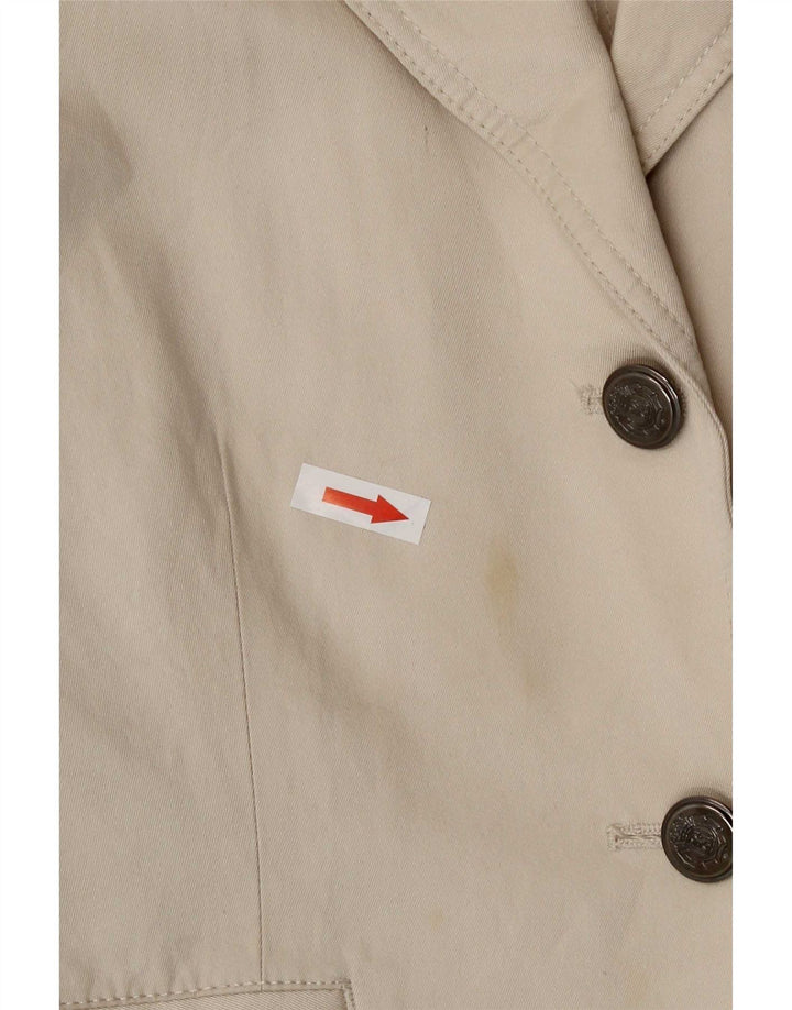 Massimo Dutti Veste blazer à 2 boutons pour femme UK 12 Coton beige moyen