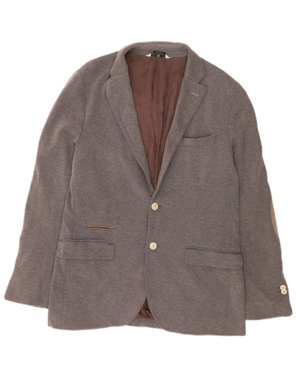 Massimo Dutti Veste Blazer 2 Boutons Homme EU 52 Grand Coton Gris