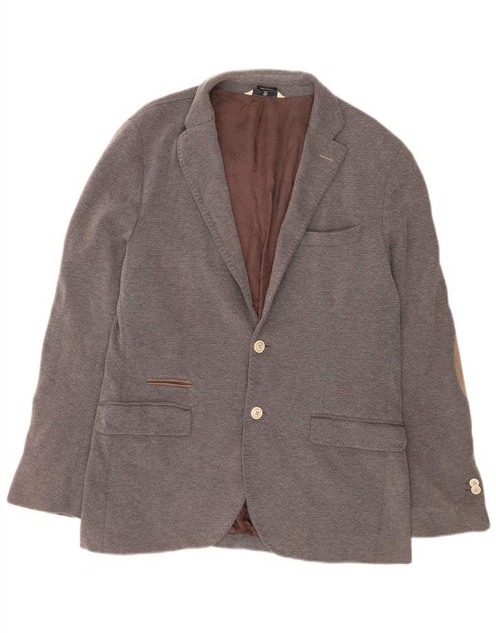 Massimo Dutti Veste Blazer 2 Boutons Homme EU 52 Grand Coton Gris