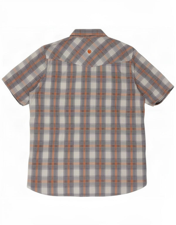 Fat Face Chemise à Manches Courtes Homme XL Coton à Carreaux Multicolore