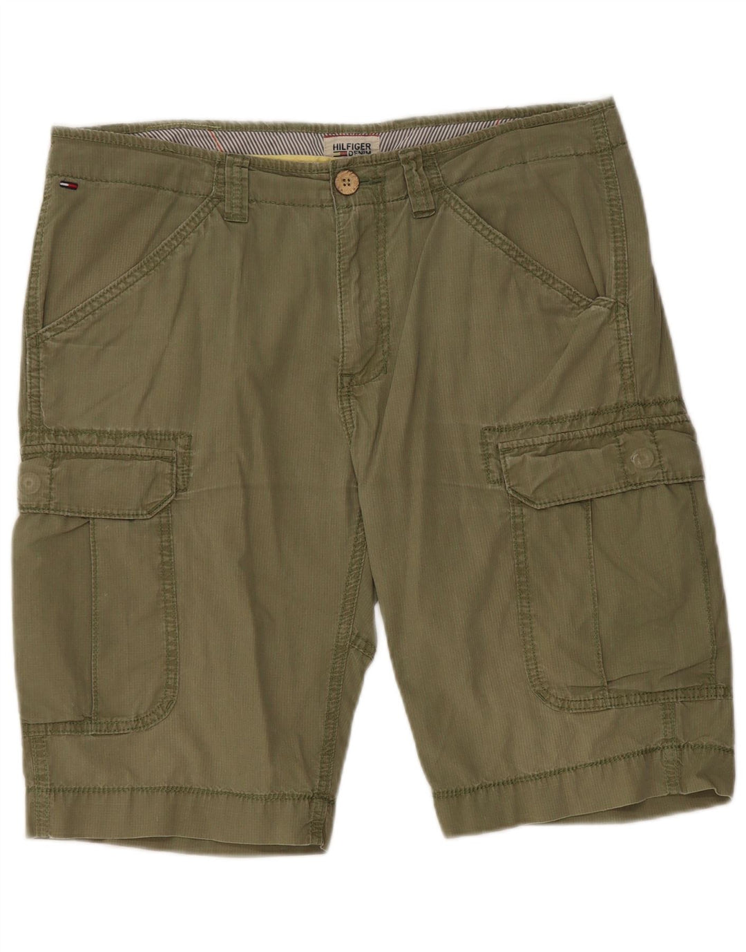 Tommy Hilfiger Short cargo pour homme W34 Large Kaki Coton