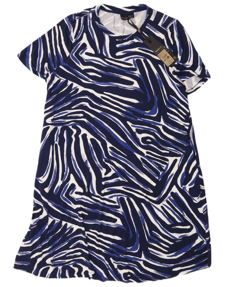 Phase Eight Robe droite pour femme UK 18 XL Bleu Géométrique Viscose