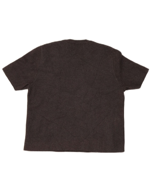 Zara Pull à manches courtes et col rond pour femme Marron moyen UK 14