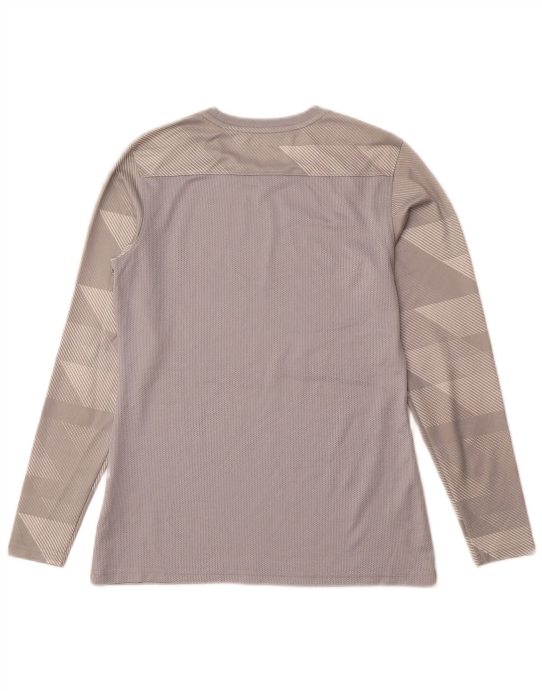 Nike Haut Dri Fit à manches longues pour femme UK 10 Petit Gris Géométrique Polyester