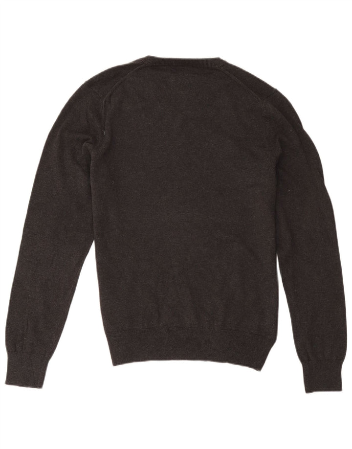 Marks & Spencer Pull Col V Homme Gris Moyen Coton