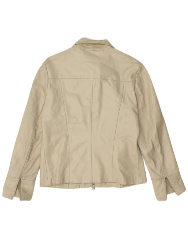 veste en cuir femme vintage IT 48 XL Cuir Beige