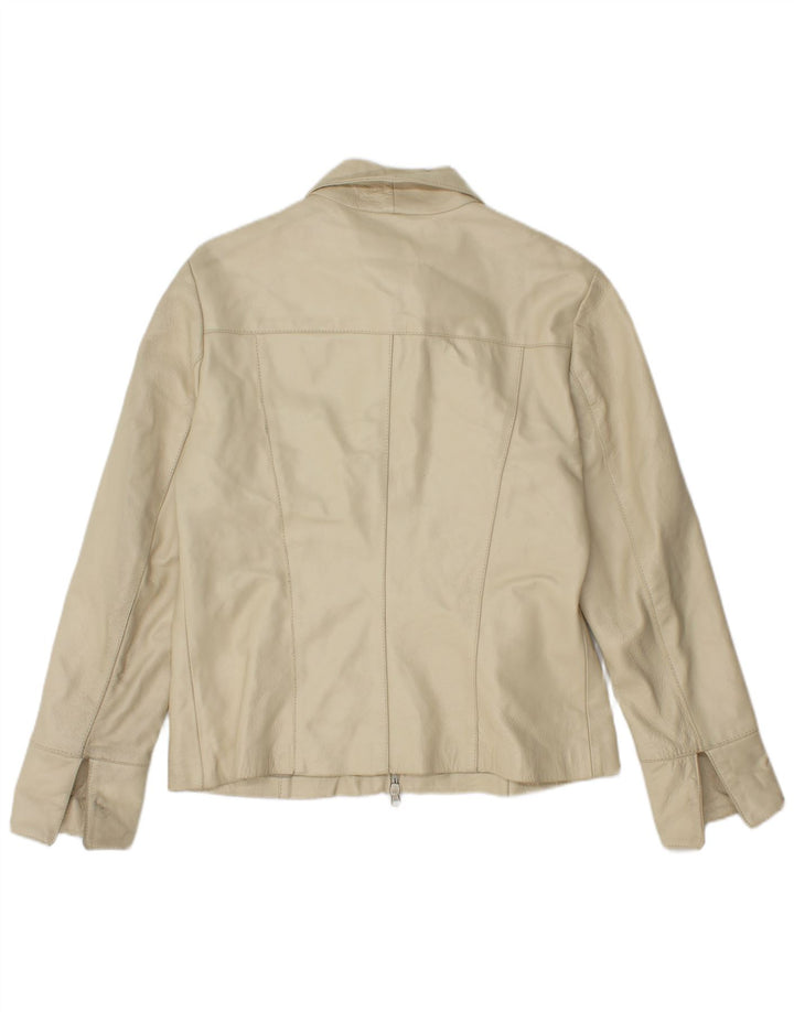 veste en cuir femme vintage IT 48 XL Cuir Beige