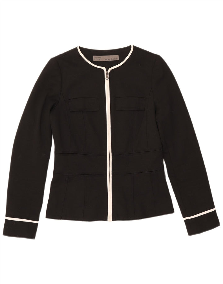 ZARA Femme Blazer Veste UK 10 Petit Noir