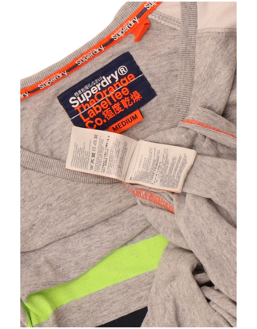 Superdry Haut à Manches Longues en Coton Colorblock Gris Moyen Homme