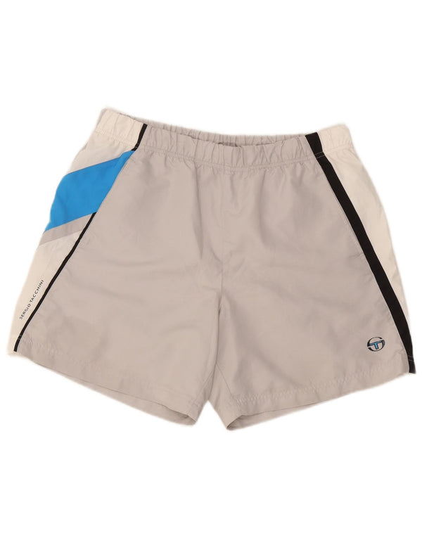 Sergio Tacchini Short de sport pour homme XL Gris Colorblock Polyester