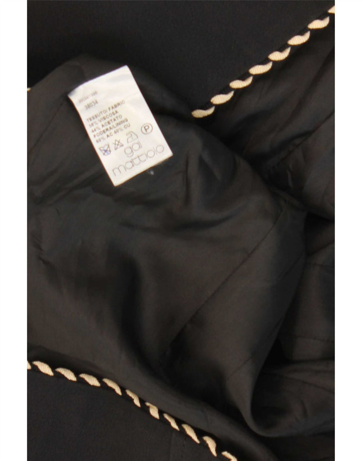 Gai Mattiolo Veste Blazer 3 Boutons Femme UK 14 Viscose Noir Moyen