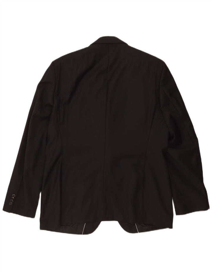 Hugo Boss Veste blazer à 2 boutons pour homme EU 56 3XL Laine vierge à fines rayures noires