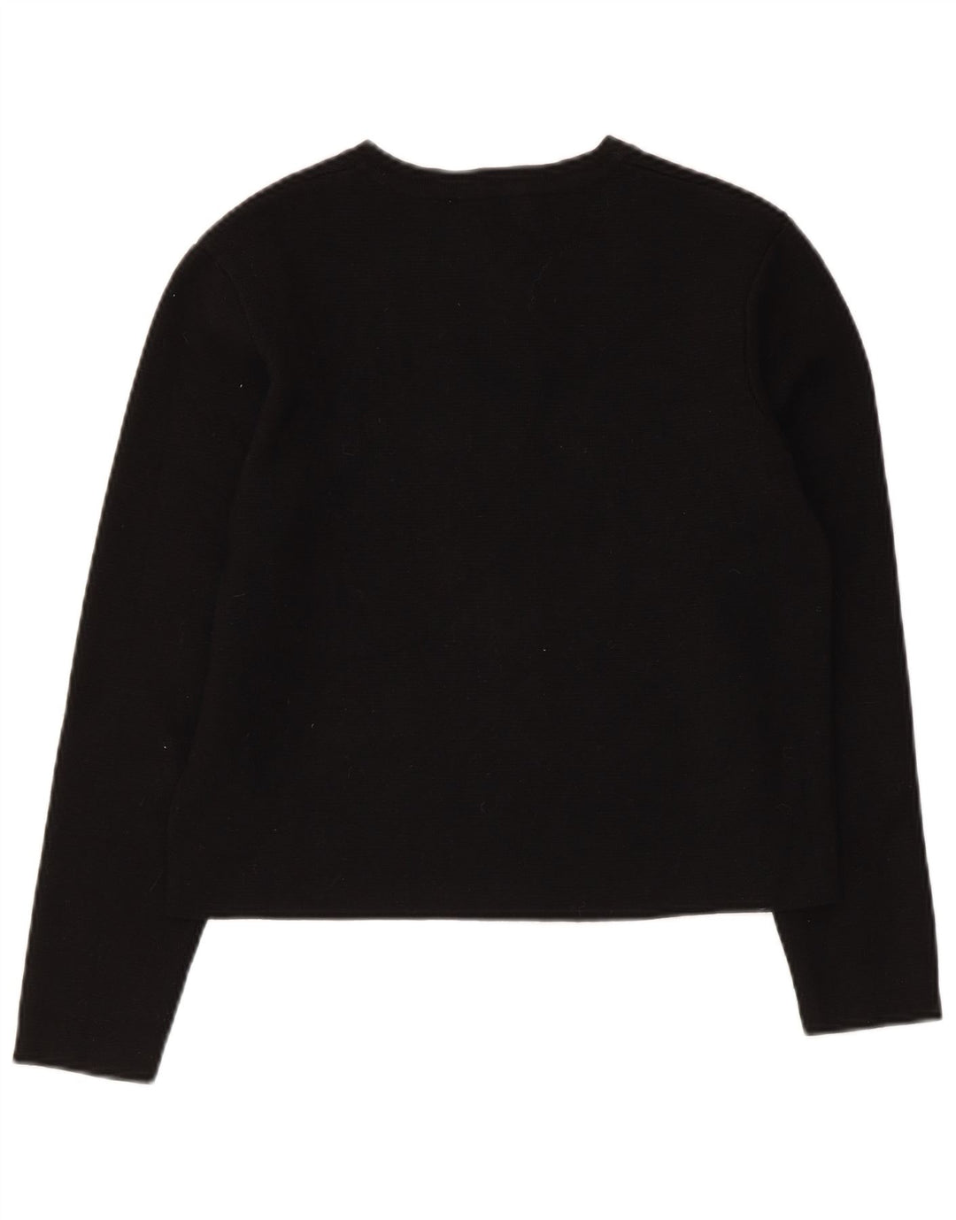 Zara Womens Crop Cardigan Pull UK 12 Moyen Noir Viscose