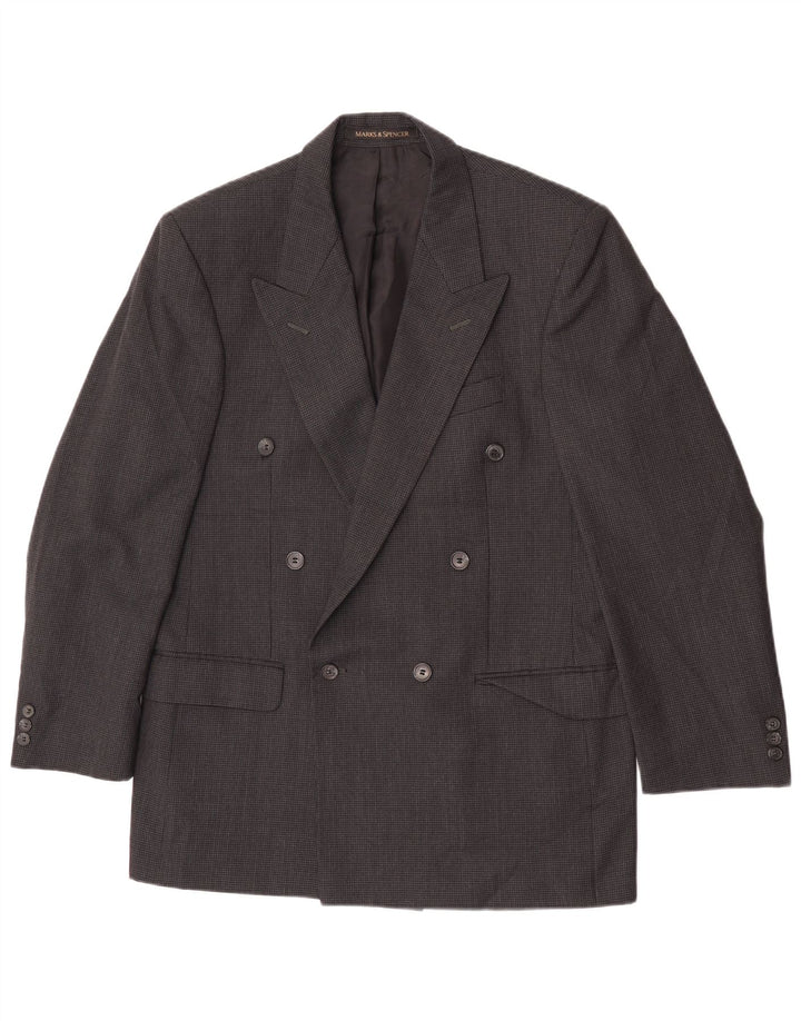 Marks & Spencer Veste blazer double boutonnage pour homme UK 38 Gris moyen