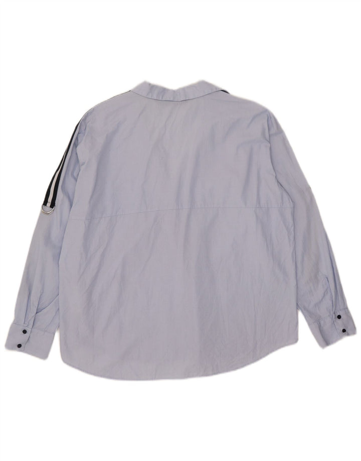 Zara Femme Chemise Oversize UK 6 XS Bleu Coton