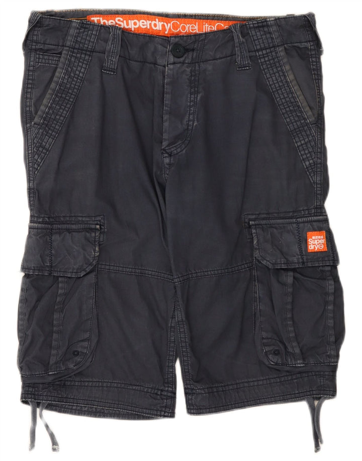 Superdry Short Cargo Homme Petit W32 Bleu Marine Coton