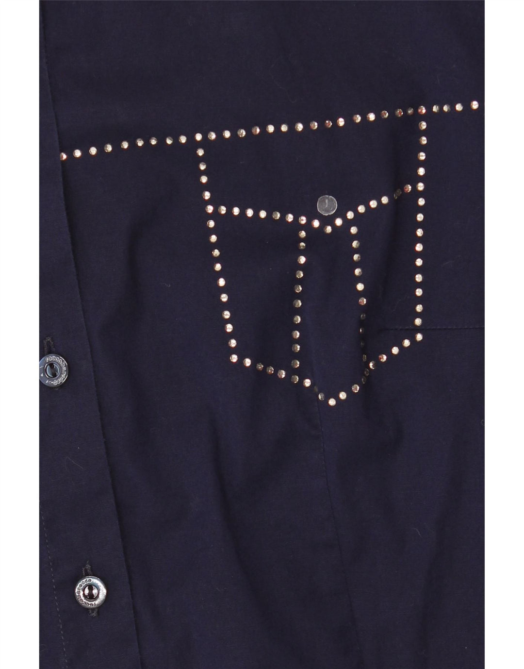 Roccobarocco Chemise Graphique Femme Blouse IT 44 Bleu Marine Moyen Coton